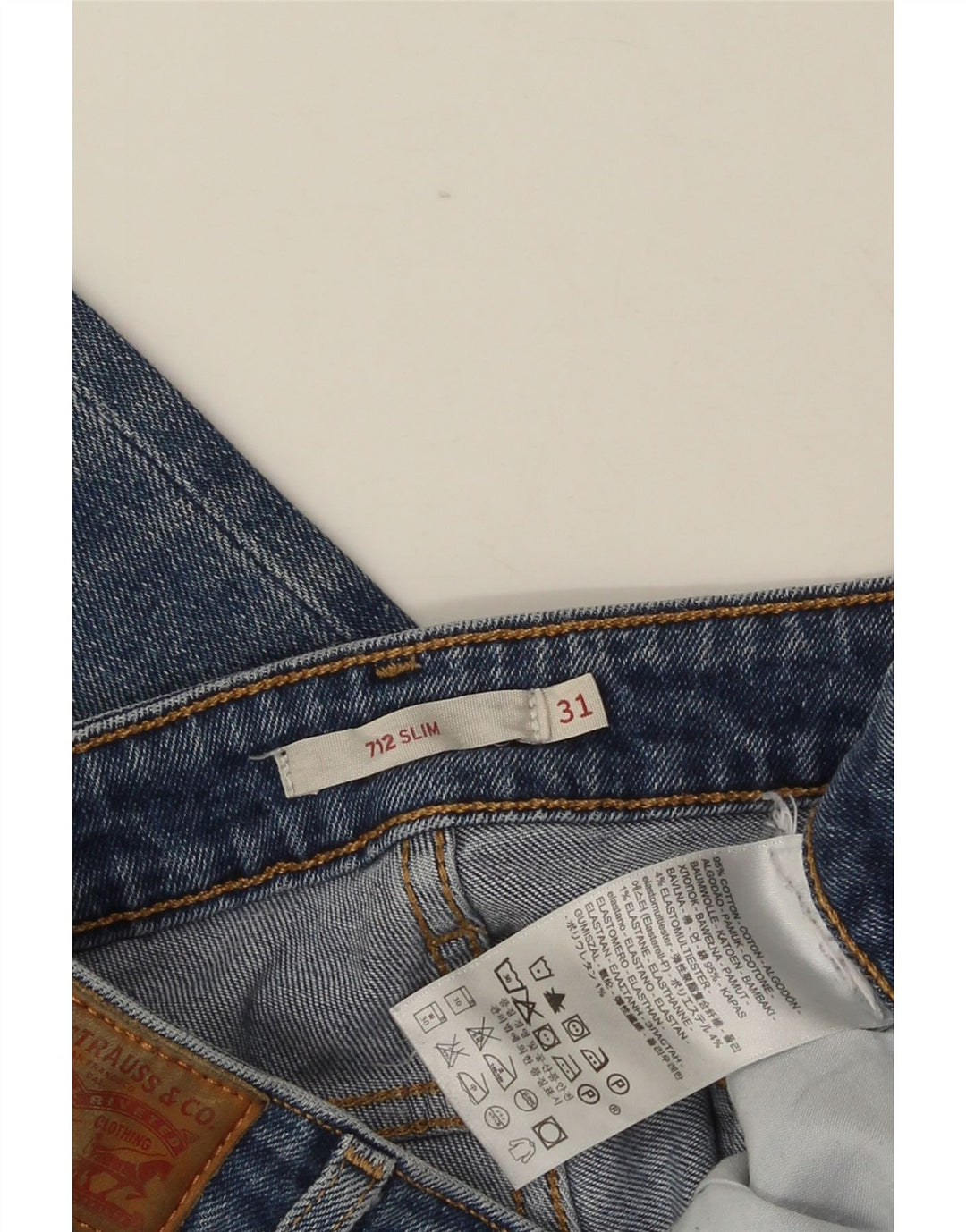 LEVI'S Ženske 712 uske traperice W31 L28 Plavi pamuk