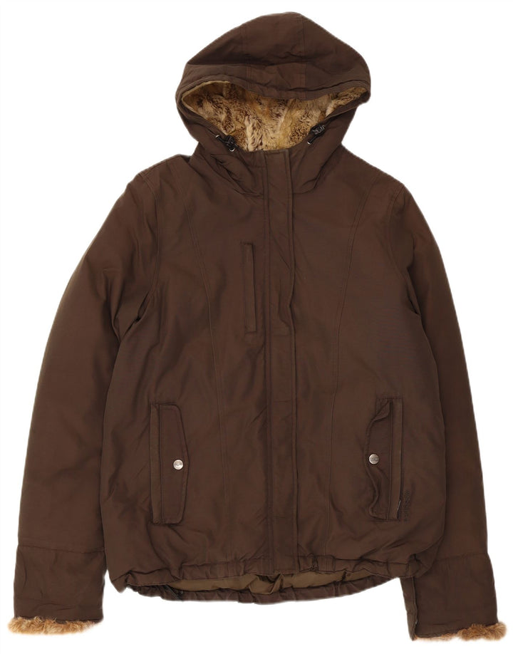 Woolrich ženska podstavljena jakna s kapuljačom UK 16 Veliki kaki pamuk