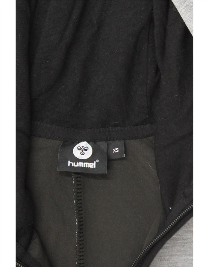 HUMMEL Mens Graphic Zip Hoodie Sweater XS Grey Polyester