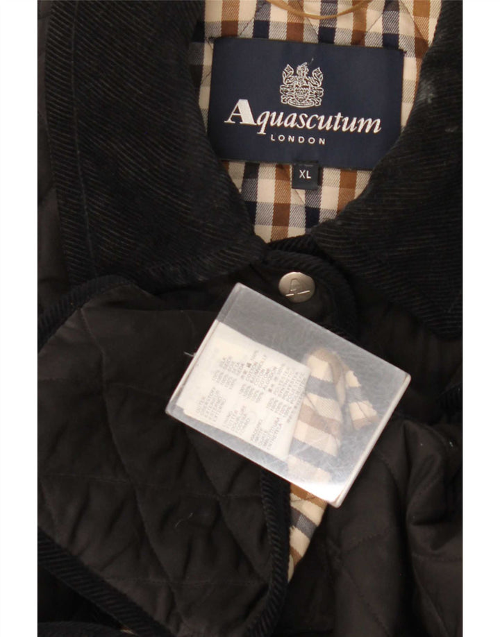 Aquascutum ženska prošivena jakna UK 18 XL crna svila