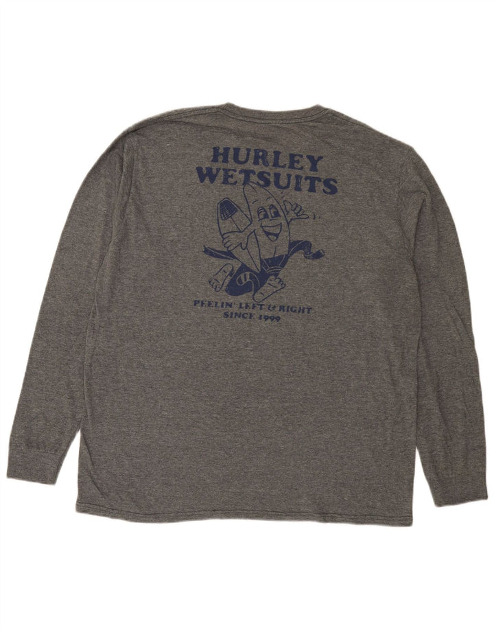 Muška majica Hurley Graphic dugih rukava, veliki sivi flekasti pamuk