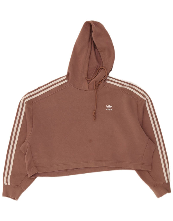Adidas ženska majica s kapuljačom s kratkim rukavima UK 14 srednje smeđi pamuk