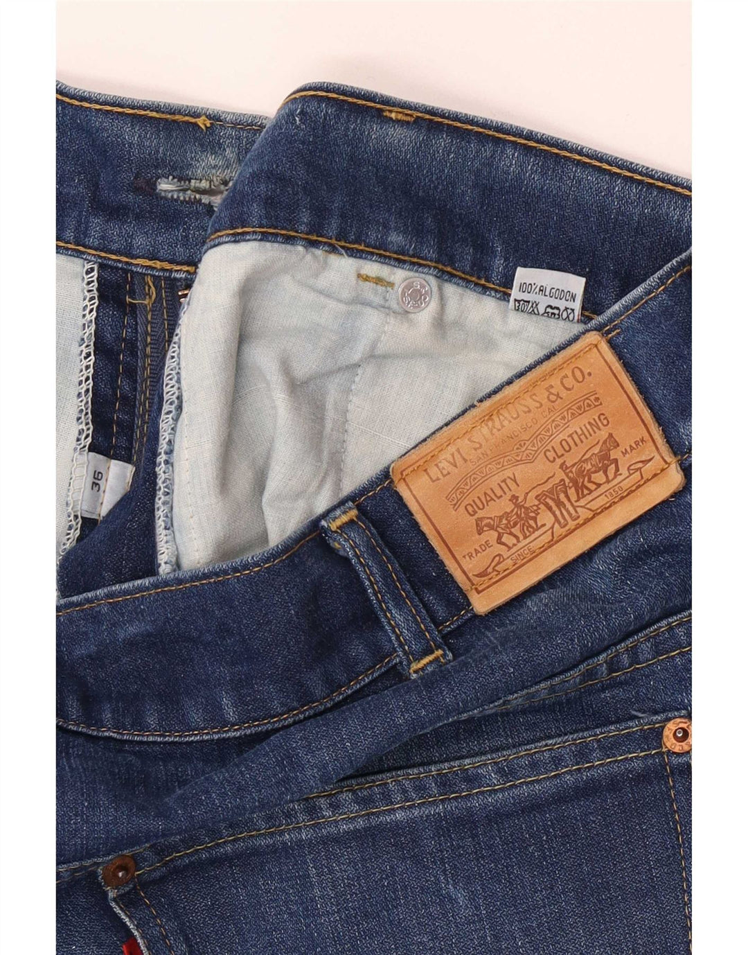 Levi's muške ravne traperice W36 L30 plavi pamuk