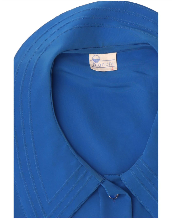 Vintage ženska košulja bluza UK 14 veliki plavi poliester