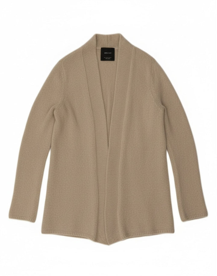 Zara ženski otvoreni kardigan pulover UK 10 Small Beige