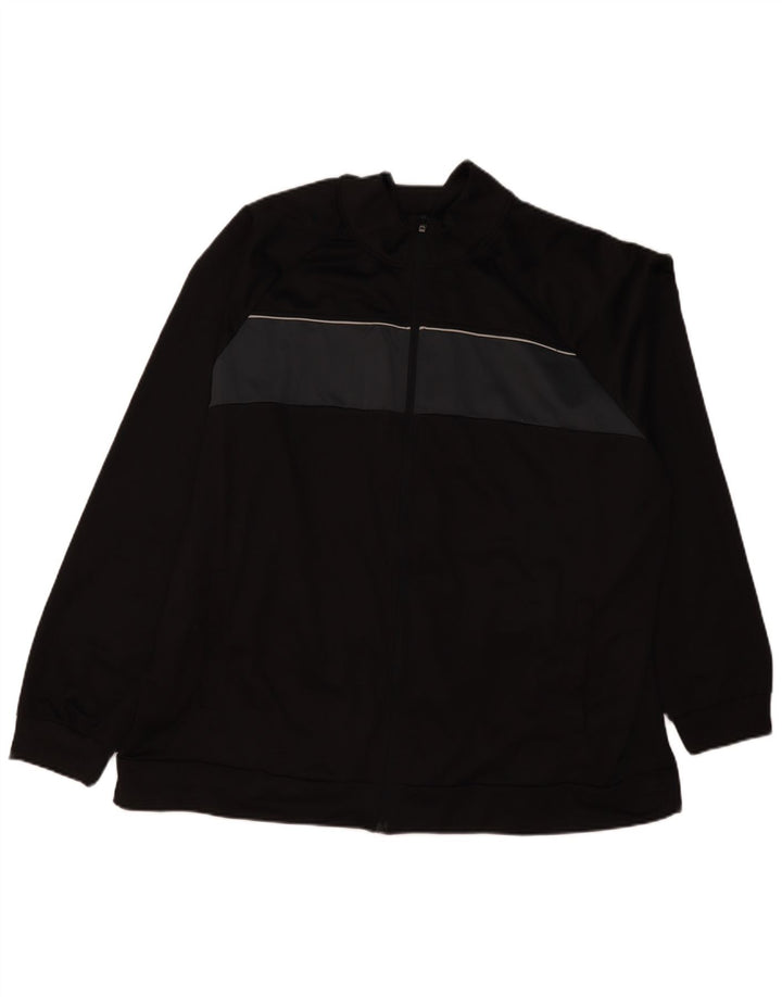 Vintage muška gornja jakna trenirke 3XL crni poliester u boji