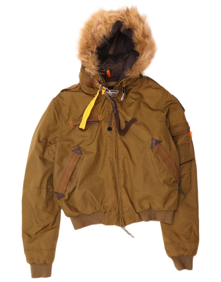 Vintage ženska bomber jakna s kapuljačom UK 16 veliki kaki poliamid