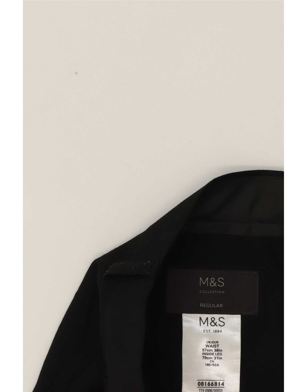 Marks & Spencer muške sužene hlače W38 L31 crne poliesterske klasične