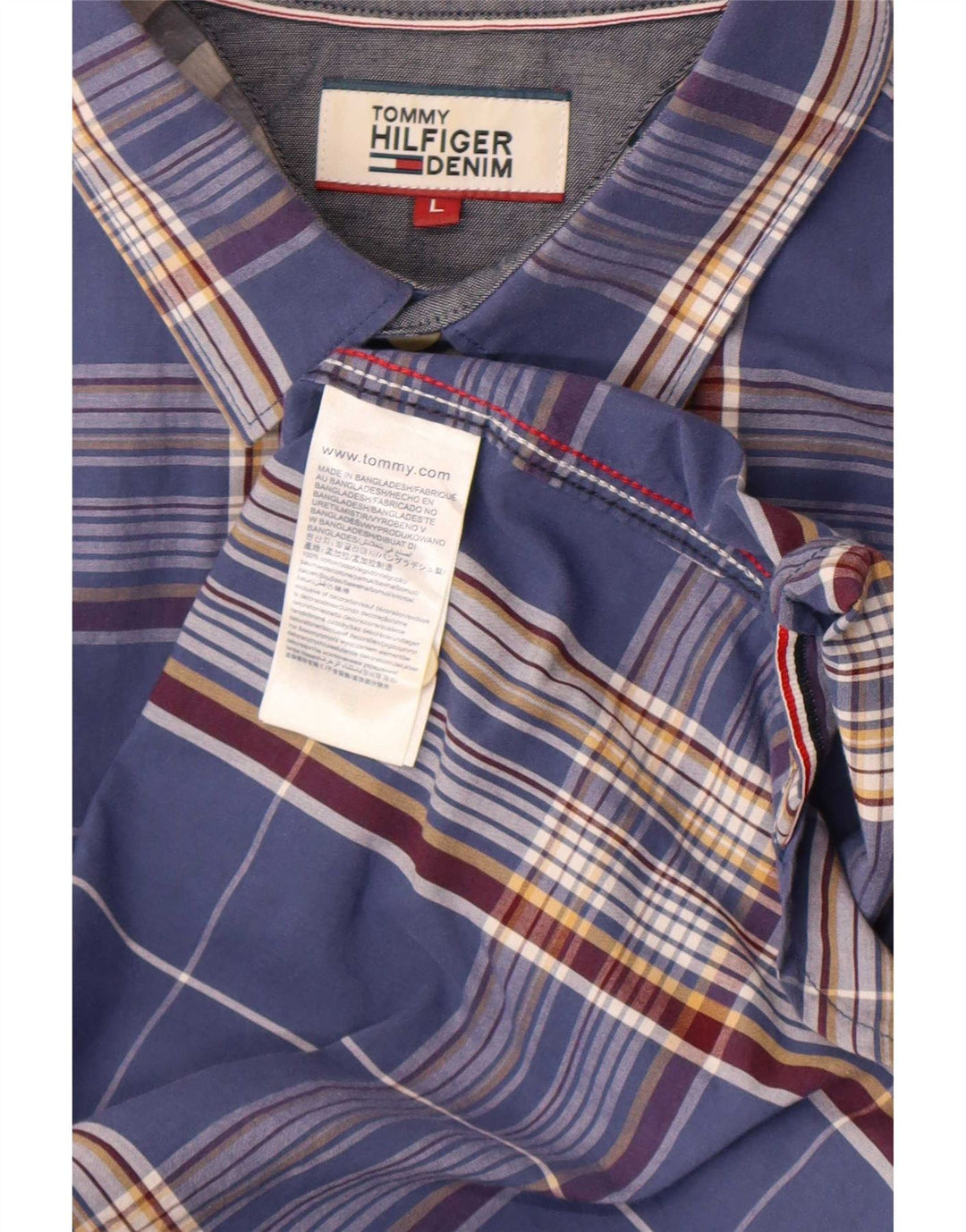 Tommy Hilfiger muška pamučna košulja standardnog kroja, veliki plavi karirani komad