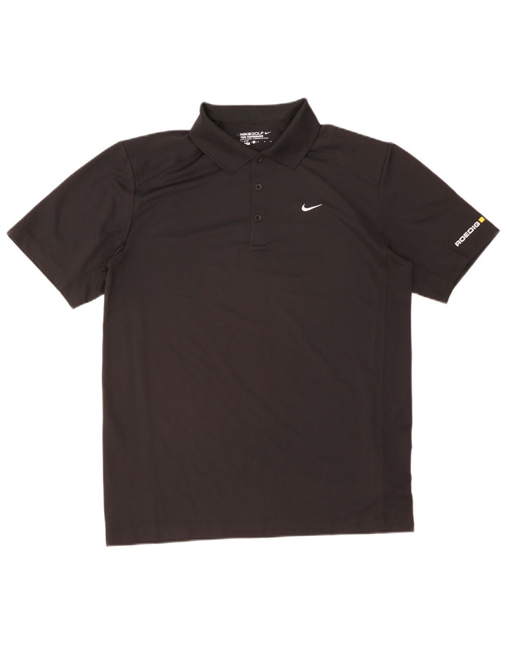 Nike muška Dri Fit grafička polo majica srednje crne boje od poliestera