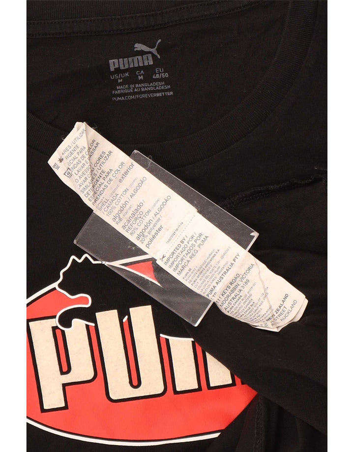 Puma muška grafička majica kratkih rukava Srednji crni pamuk