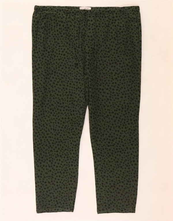 Marks & Spencer ženske ležerne hlače UK 20 2XL W38 L23 Zeleni životinjski print