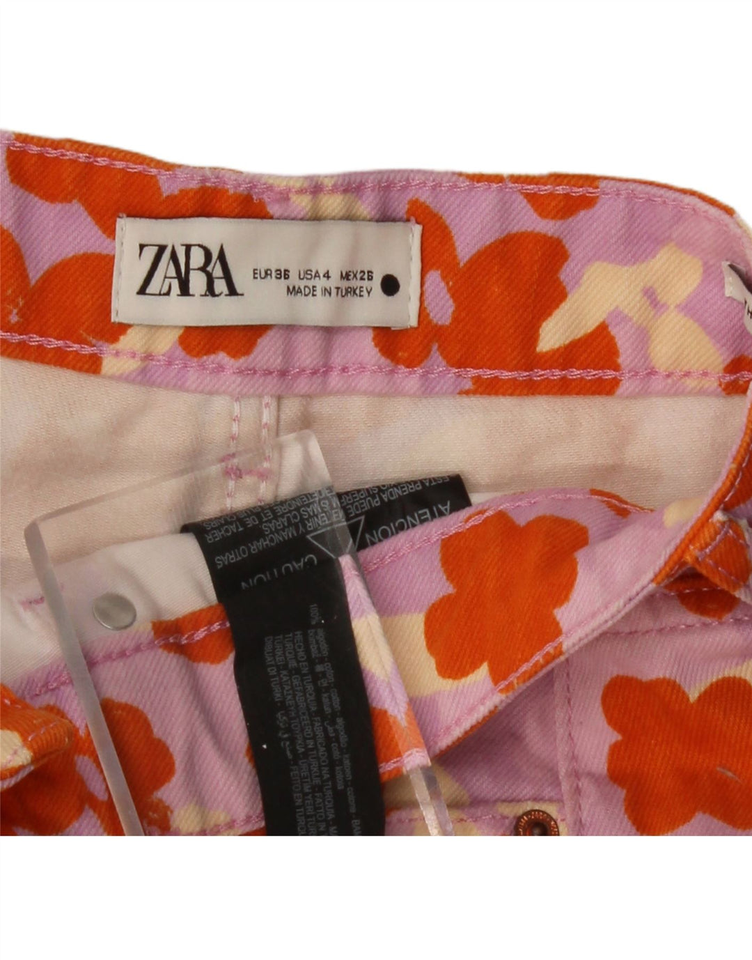 ZARA ženske kratke traper hlače visokog struka EU 36 male W26 višebojni cvjetni