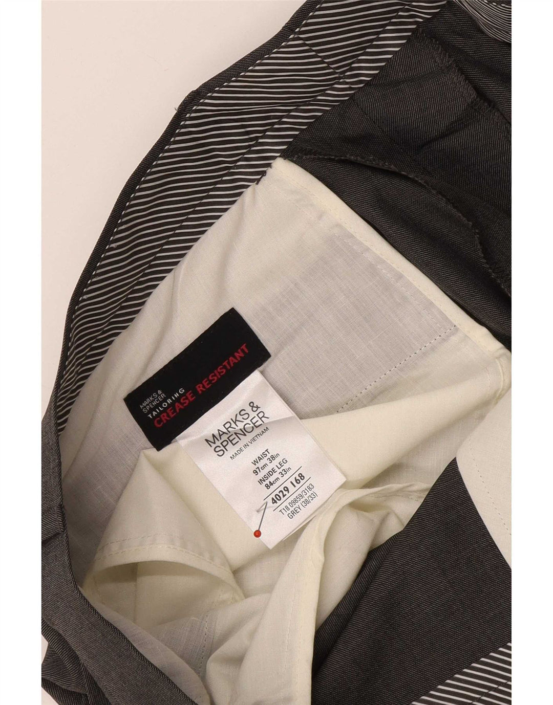 Marks & Spencer muške hlače ravnog odijela W38 L31 sivi poliester
