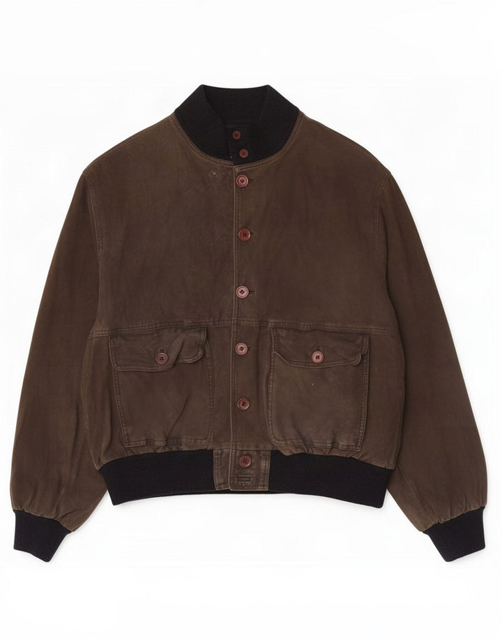 Vintage muška bomber jakna od brušene kože UK 40 Large kaki