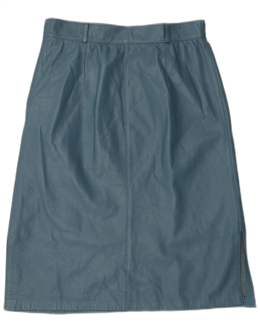 Vintage ženska kožna suknja W28 Srednje plava