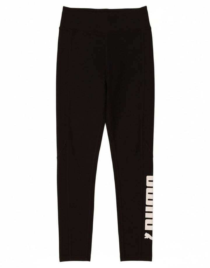 PUMA Girls Graphic Leggings 11-12 Years  Black Polyester