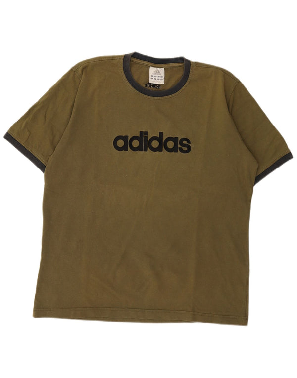 Adidas muška majica s grafičkim motivima, srednji kaki pamuk