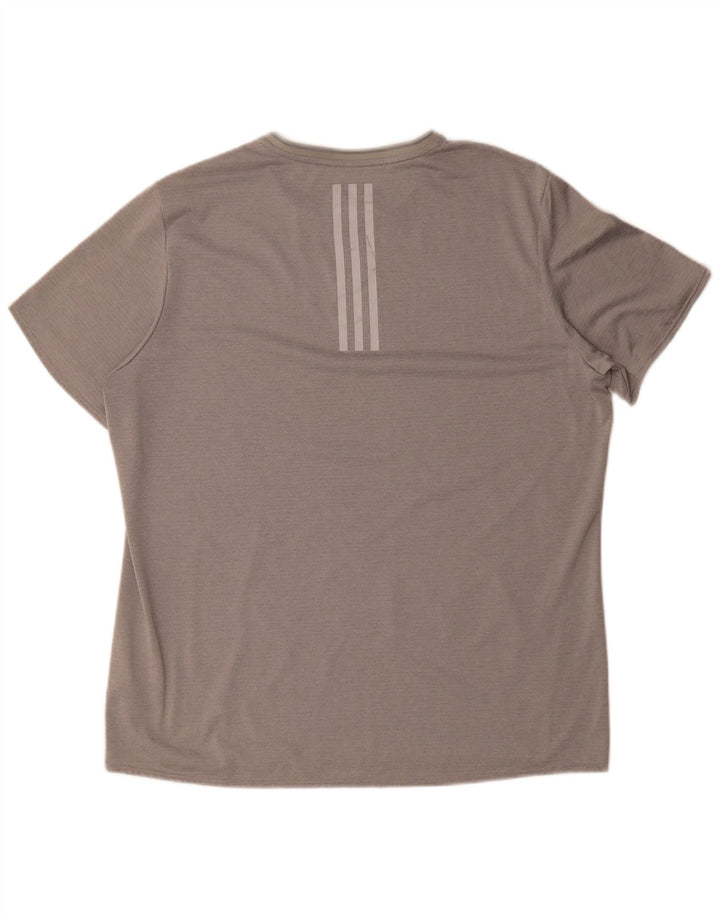 Adidas muška majica za trčanje XL sivi prugasti poliester