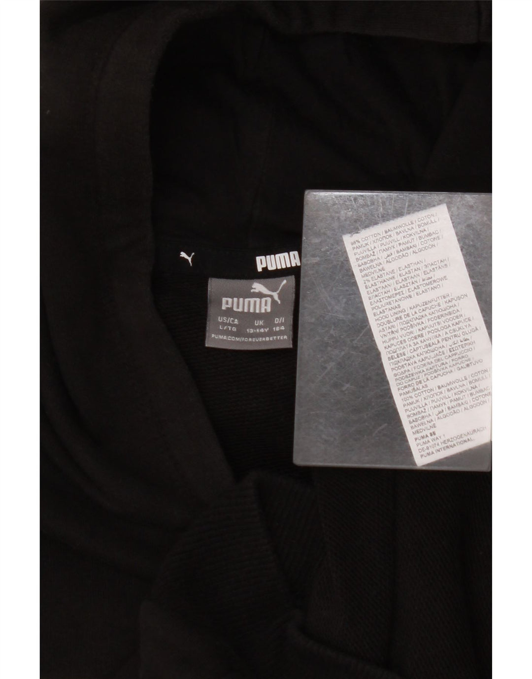 PUMA majica s kapuljačom za djevojčice, 13-14 godina, crni pamuk