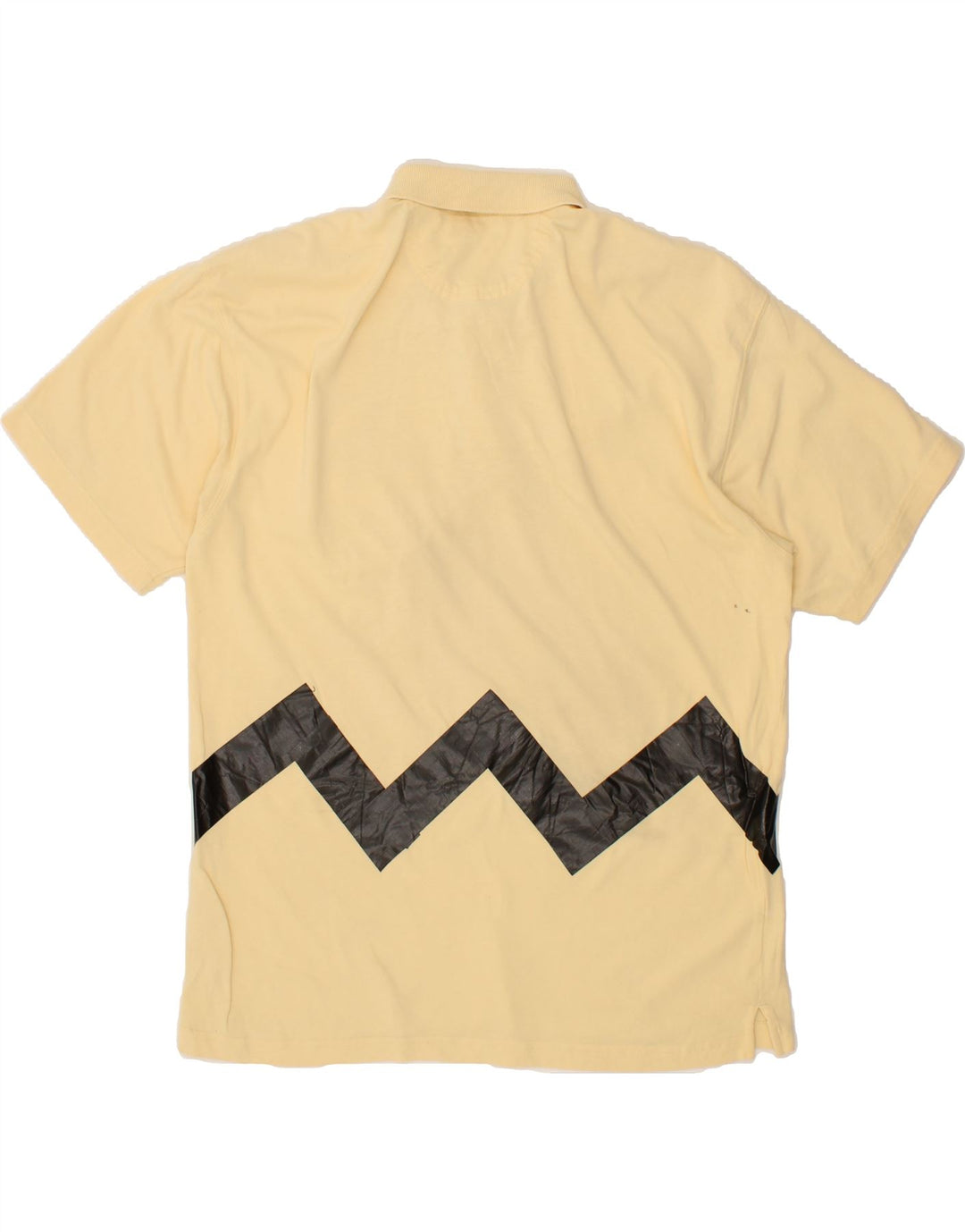 IZOD Mens Polo Shirt Medium Beige Chevron Cotton Vintage Izod and Second-Hand Izod from Messina Hembry 