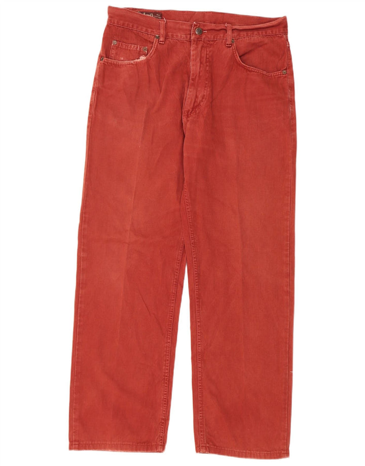 MARLBORO CLASSICS muške ravne ležerne hlače W33 L29 kestenjasti pamuk