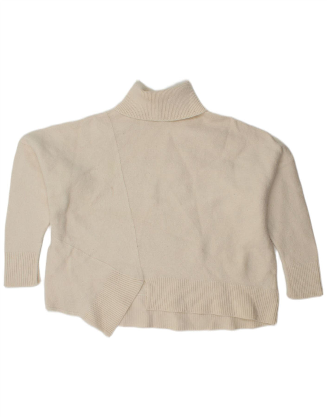 Cos, veliki ženski džemper s rol izrezom UK 14 srednje bijele vune