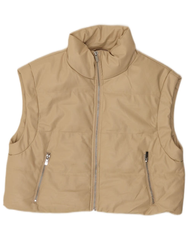 Zara ženska jakna široka kroja s podstavom od umjetne kože UK 10 Small Beige