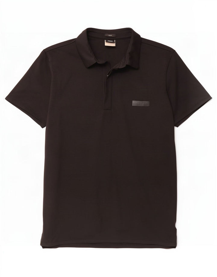 Muška uska polo majica Hugo Boss Srednji crni poliamid