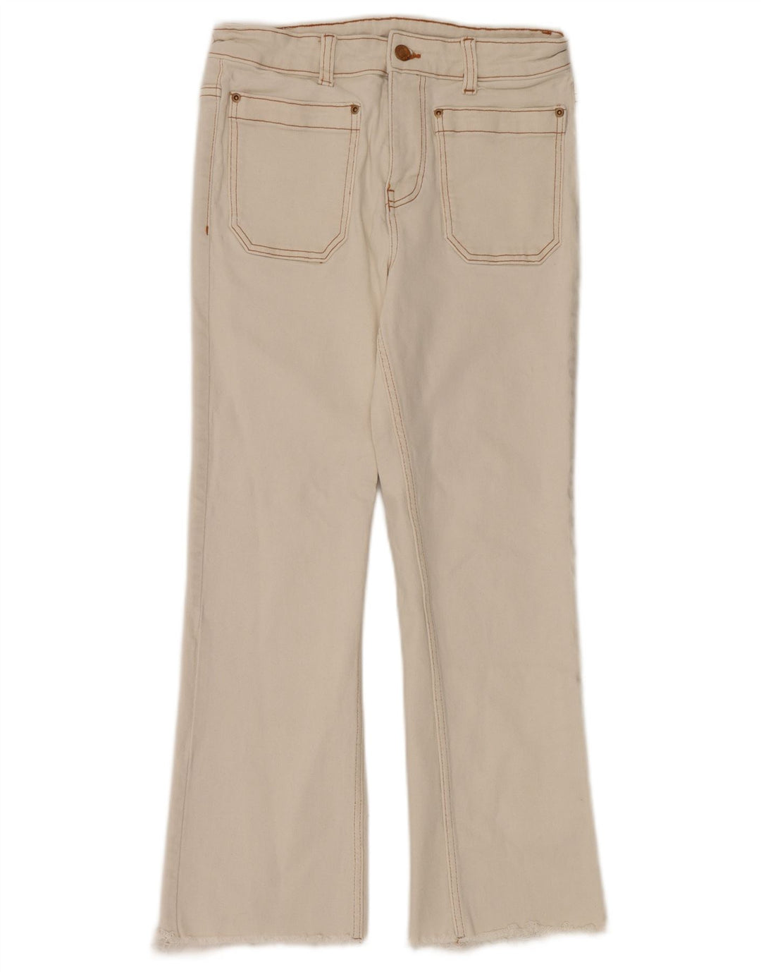 Ženske traperice Zara Bootcut W28 L26 bijeli pamuk