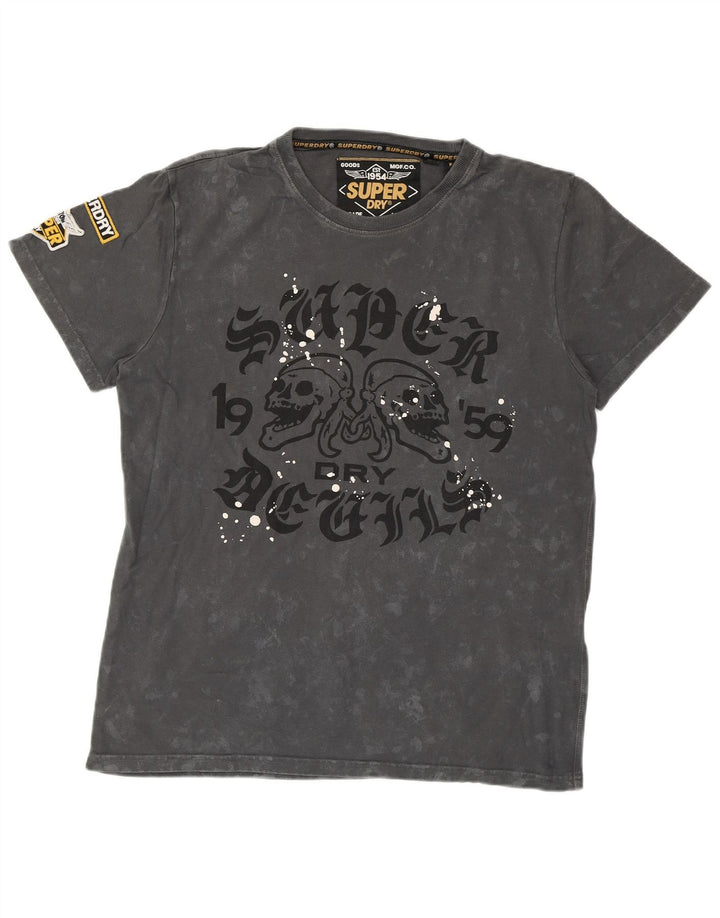 SUPERDRY muška majica s grafičkim motivima, velika siva boja na kravatu