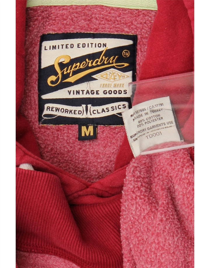 Superdry muška majica s kapuljačom s kapuljačom, srednji crveni pamuk