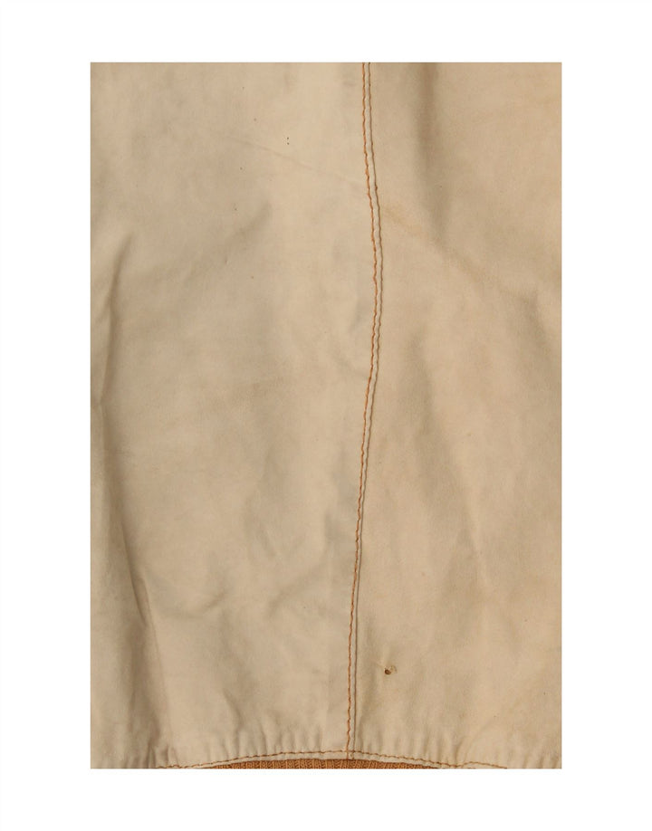 Vintage ženska bomber kožna jakna UK 14 srednje bež