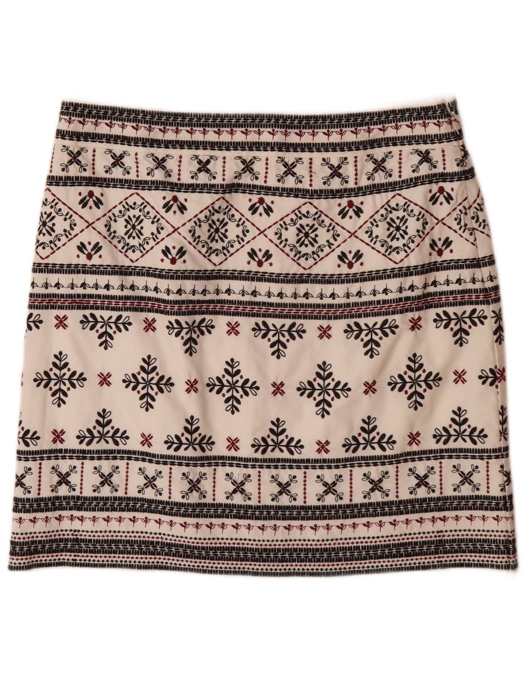 WHITE STUFF Ženska mini suknja UK 10 Small W32 Off White Fair Isle Cotton