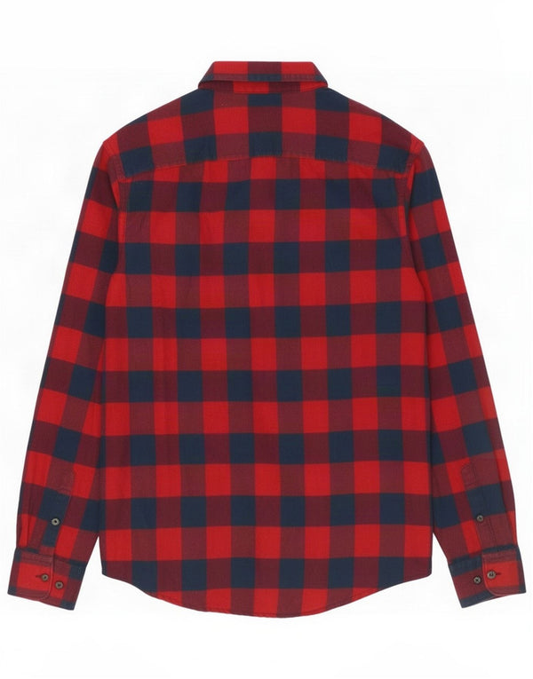 Penguin Mens Regular Fit Flannel Shirt Small Red Gingham Cotton