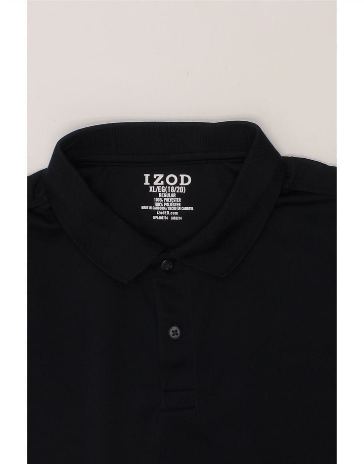 IZOD Boys Regular Polo Shirt 15-16 Years XL  Black Polyester Vintage Izod and Second-Hand Izod from Messina Hembry 