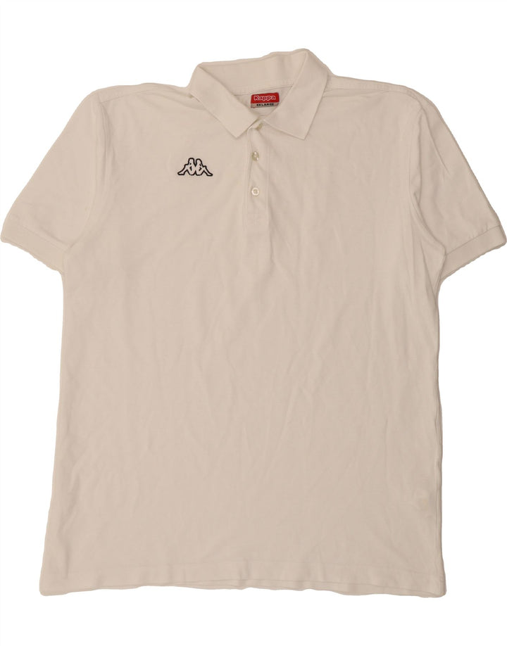 KAPPA Mens Polo Shirt 2XL White Cotton Vintage Kappa and Second-Hand Kappa from Messina Hembry 