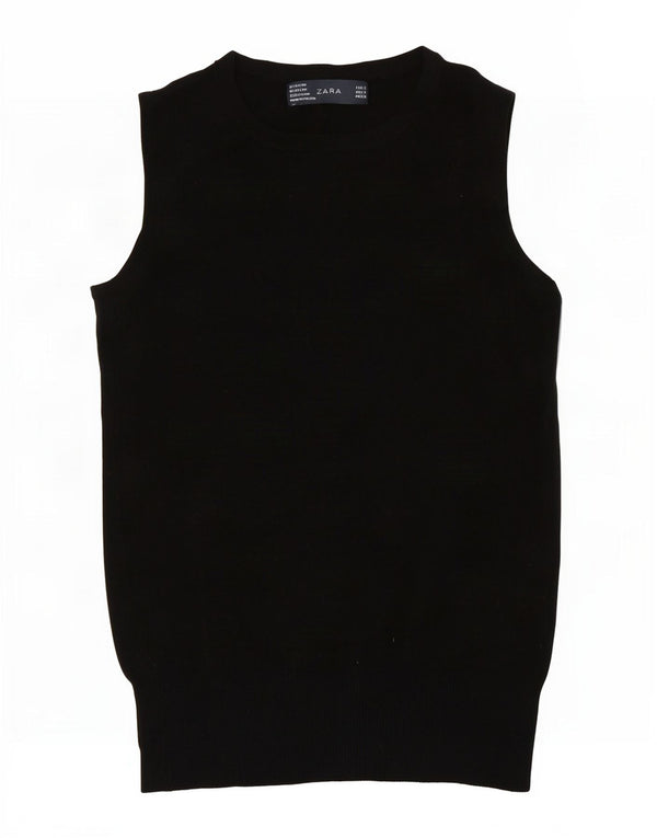 Zara ženski prsluk bez rukava UK 8 Small Black Rayon