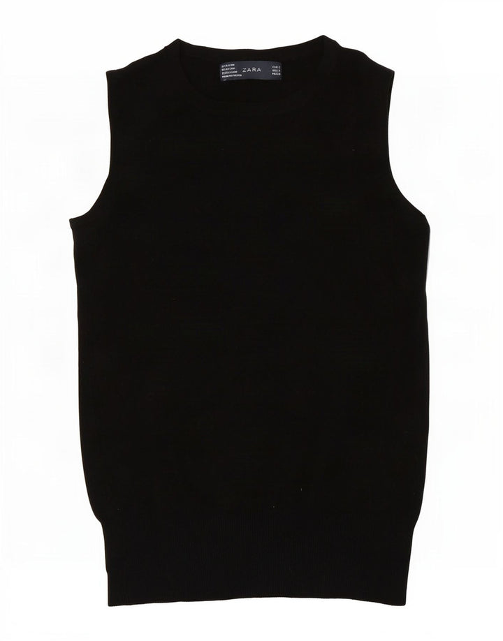 Zara ženski prsluk bez rukava UK 8 Small Black Rayon
