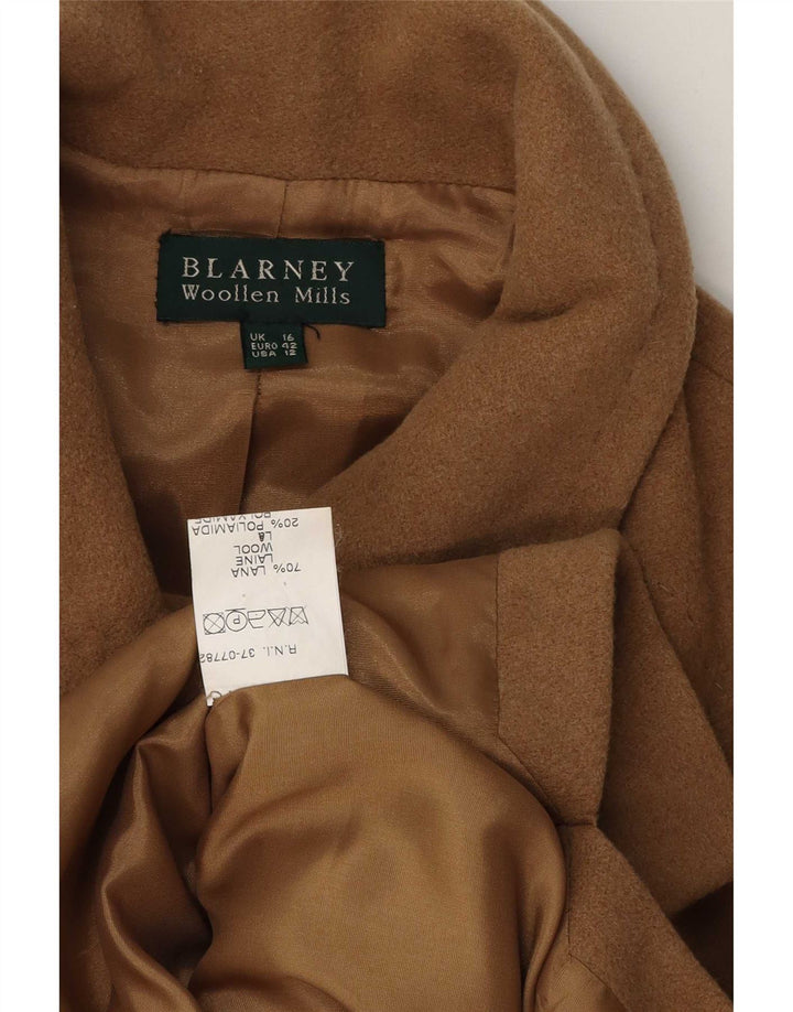 Blarney Woolen Mills ženski kaput UK 16 velika bež vuna