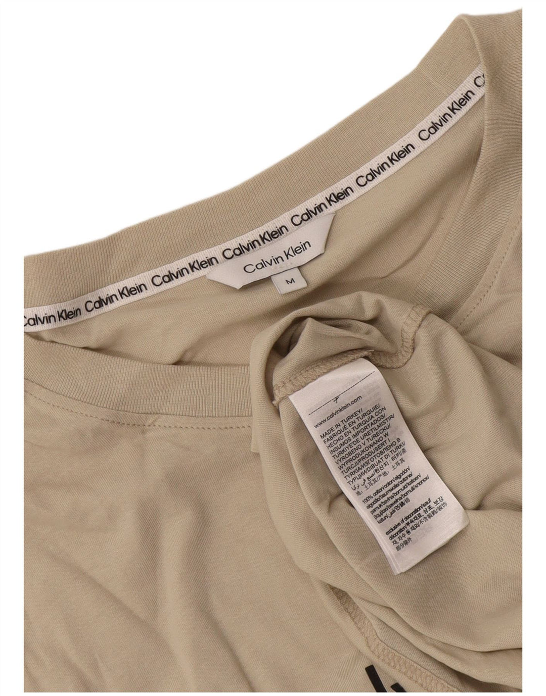 Calvin Klein muška majica kratkih rukava s grafičkim motivima Srednje bež pamuk