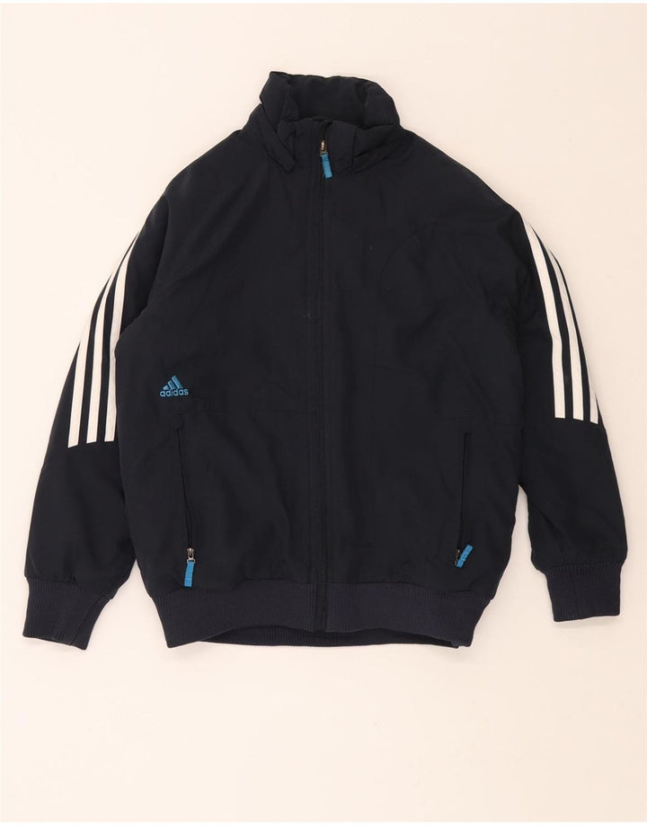 ADIDAS Boys Padded Jacket 9-10 Years Navy Blue Polyester Vintage Adidas and Second-Hand Adidas from Messina Hembry 