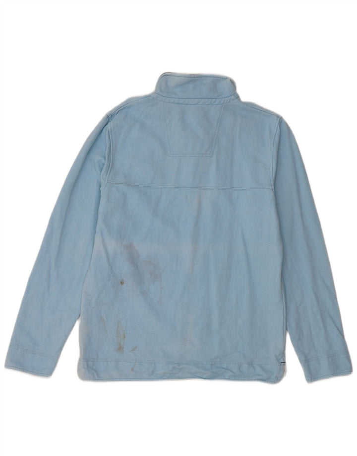 Crew Clothing Muška majica s izrezom s patentnim zatvaračem Srednje plavi pamuk