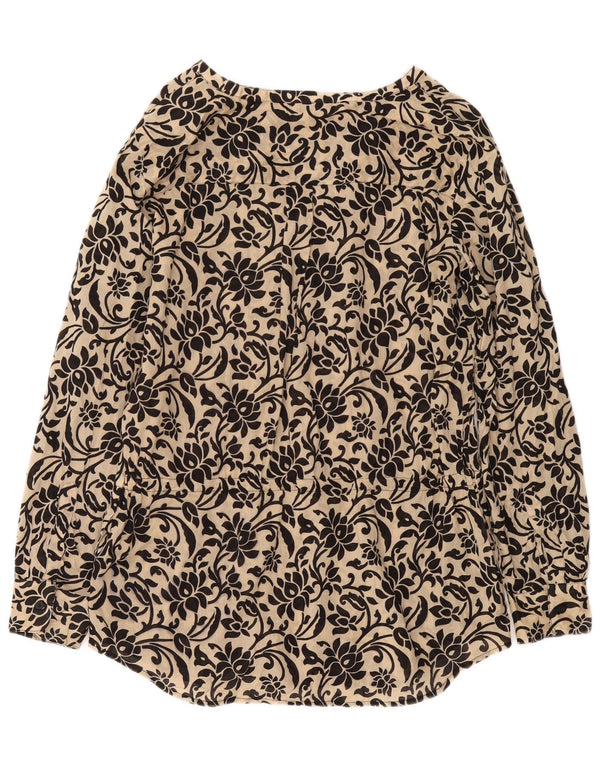 RALPH LAUREN Ženska dugačka bluza Top UK 14 Srednje bež cvjetni pamuk