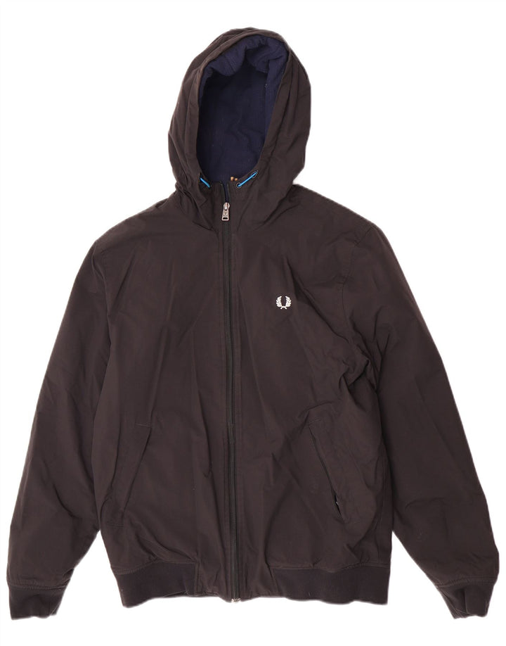 Fred Perry muška bomber jakna s kapuljačom UK 36 mala crna poliamidna