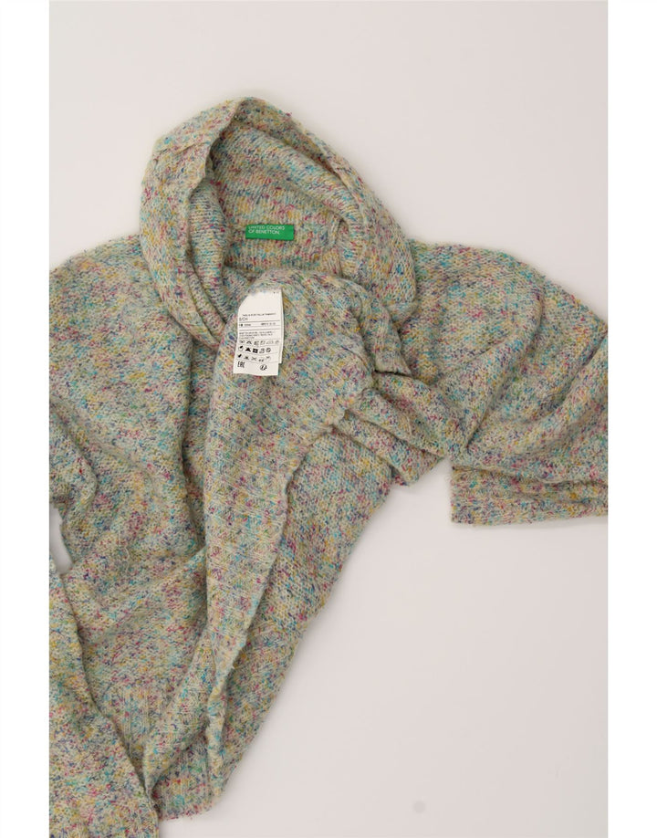BENETTON Womens Oversized Crop Roll Neck Jumper Sweater UK 10 Small Blue Vintage Benetton and Second-Hand Benetton from Messina Hembry 