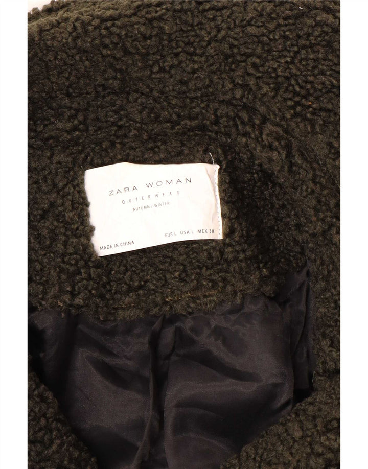 Zara ženski kaput Teddy Bear UK 16 Veliki kaki