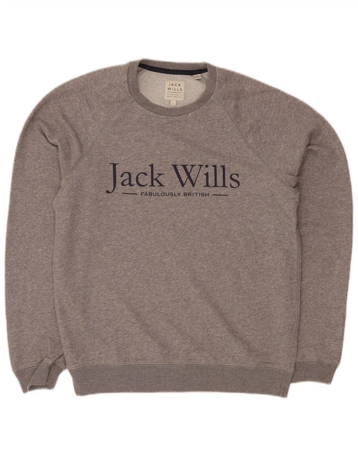 Jack Wills Muška trenirka s grafičkim motivima, srednje sivi flekasti pamuk