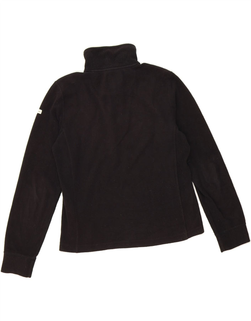 CHAMPION Womens Easy Fit Zip Neck Fleece Jumper UK 14 Medium Black Vintage Champion and Second-Hand Champion from Messina Hembry 