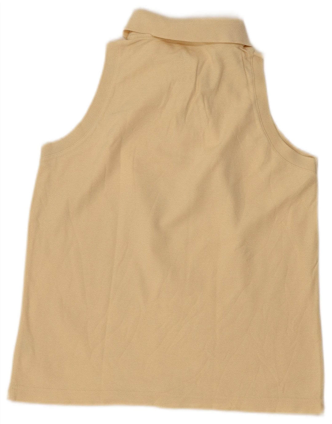 FILA Womens Sleeveless Polo Shirt IT 44 Medium Beige Cotton